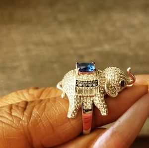 Blue stone Elephant Ring